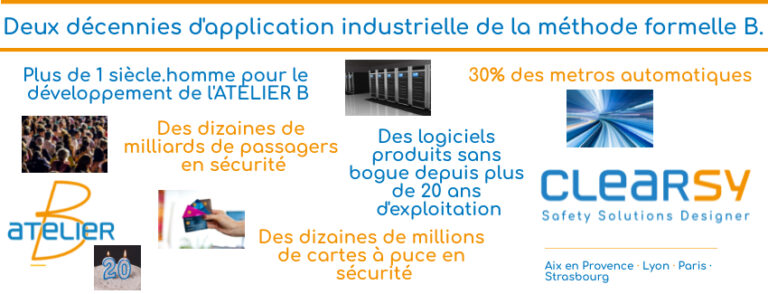Deux décennies d’application industrielle de la méthode formelle B