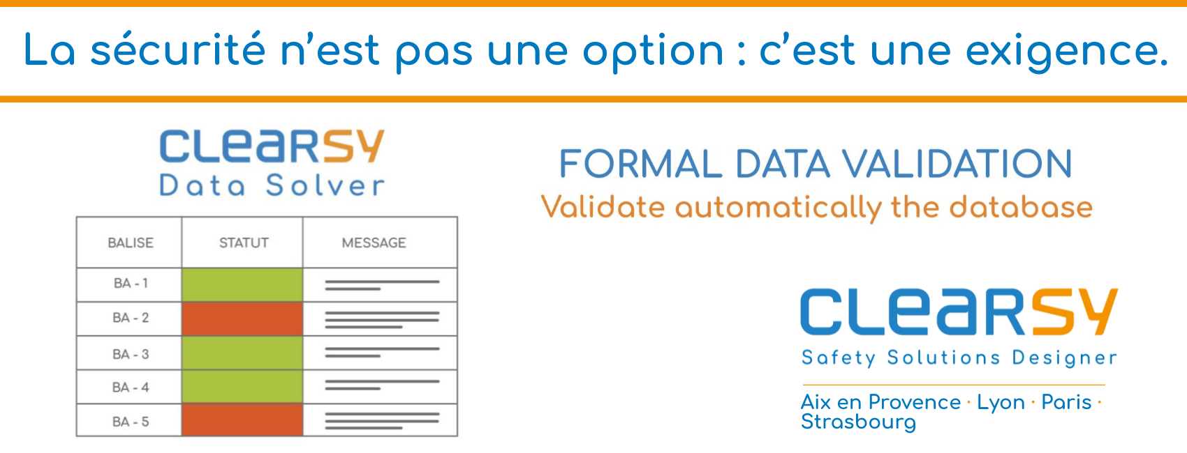 La sécurité n’est pas une option : c’est une exigence.