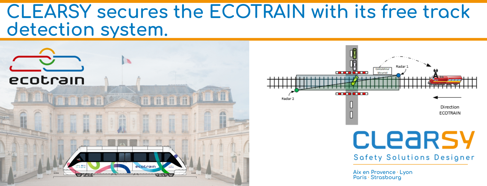 CLEARSY secures the ECOTRAIN with its free track detection system.