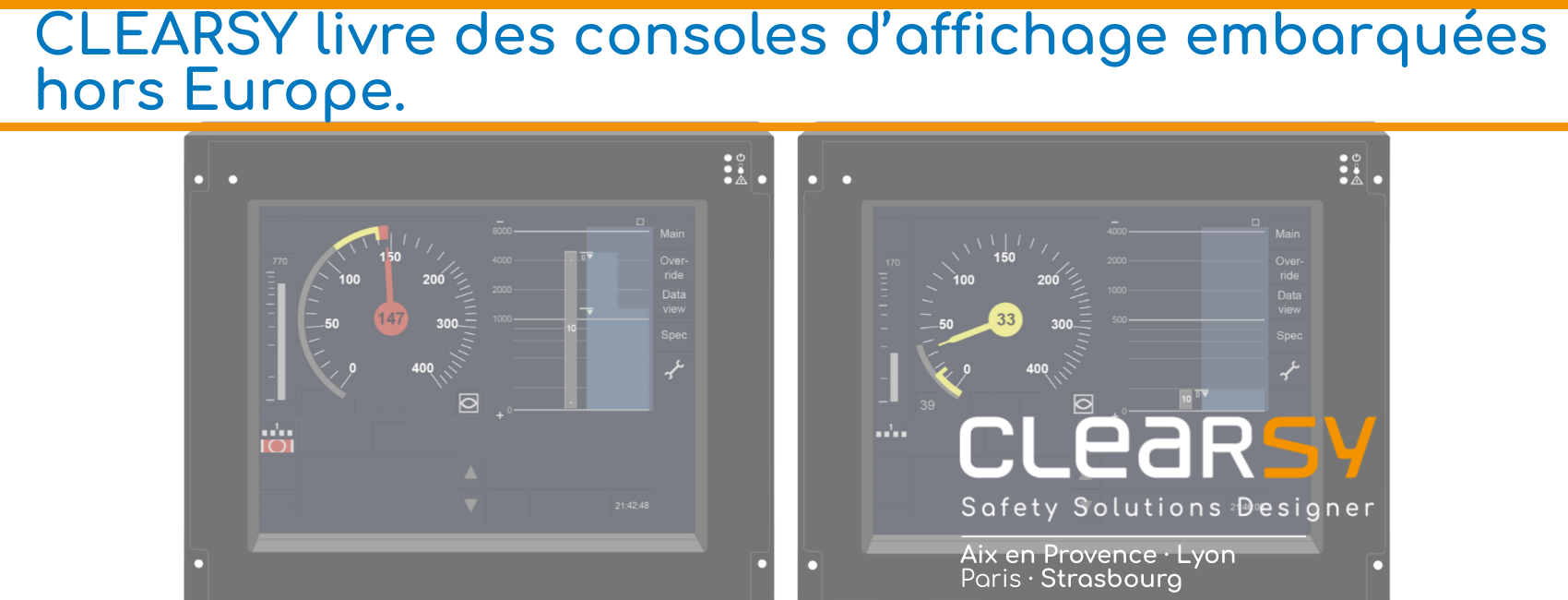 CLEARSY livre des consoles d’affichage embarquées hors Europe.