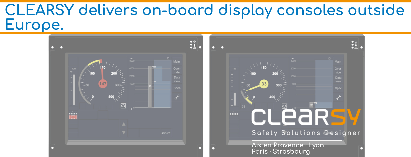 CLEARSY delivers on-board display consoles outside Europe
