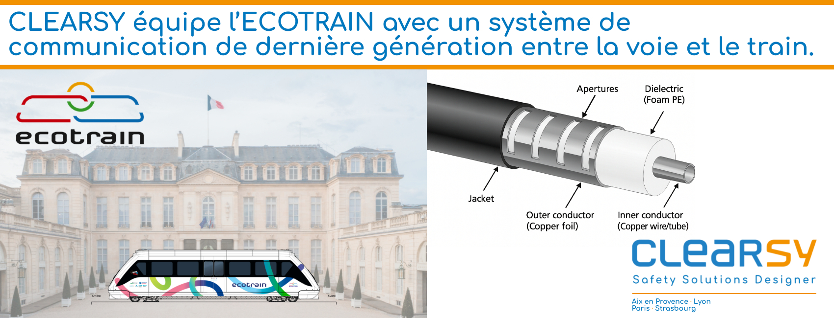 CLEARSY équipe l’ECOTRAIN avec un système de communication de dernière génération entre la voie et le train