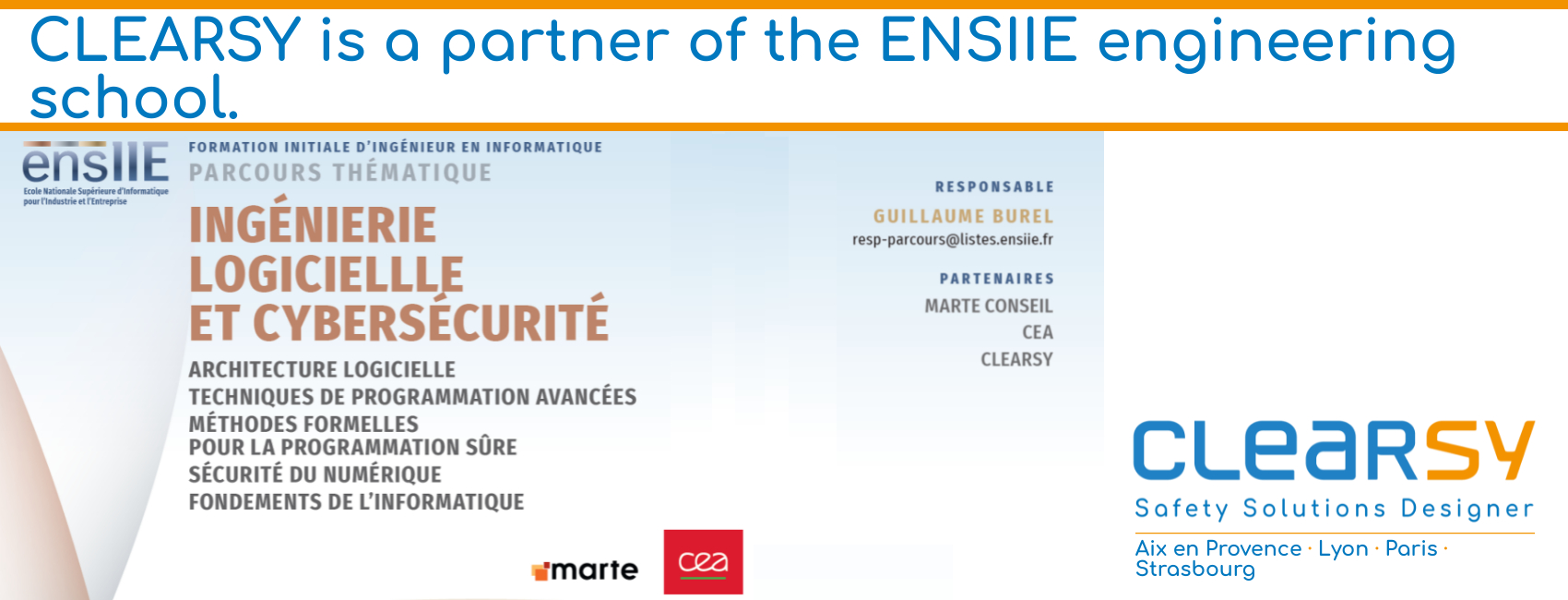 CLEARSY is a partner of the ENSIIE engineering school.