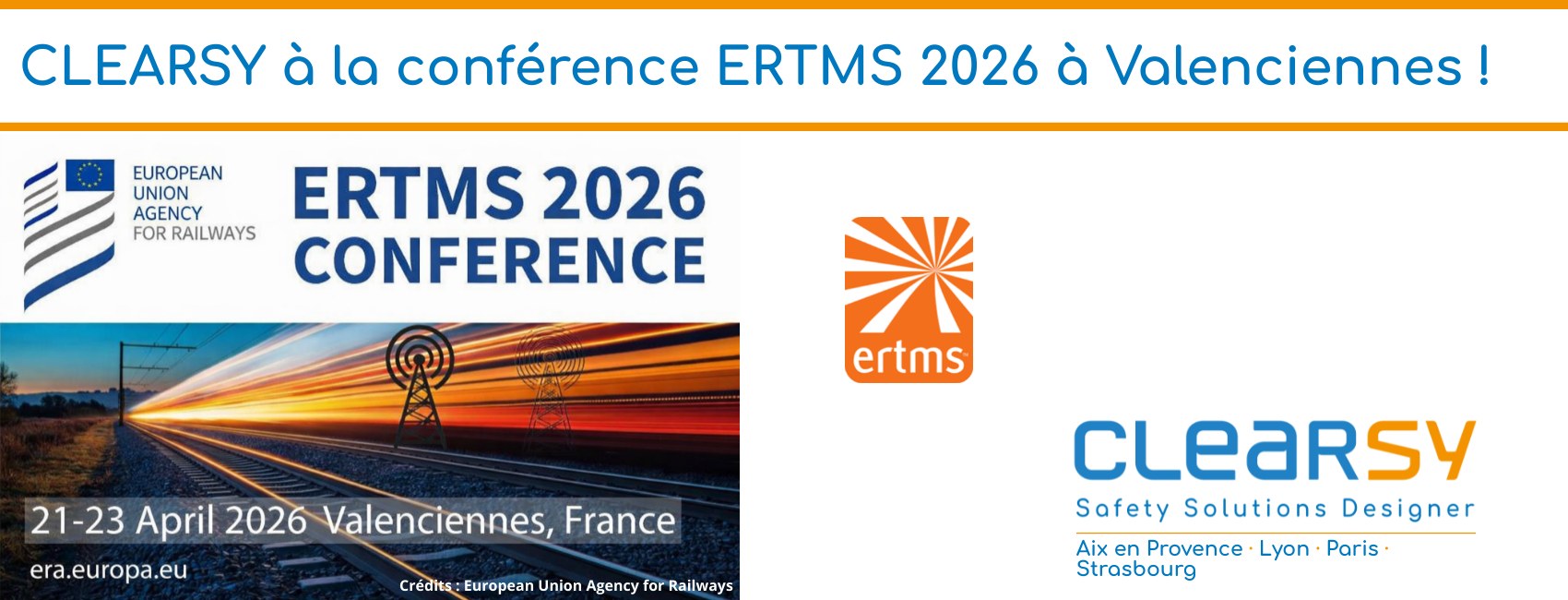 CLEARSY à la conférence ERTMS 2026 à Valenciennes