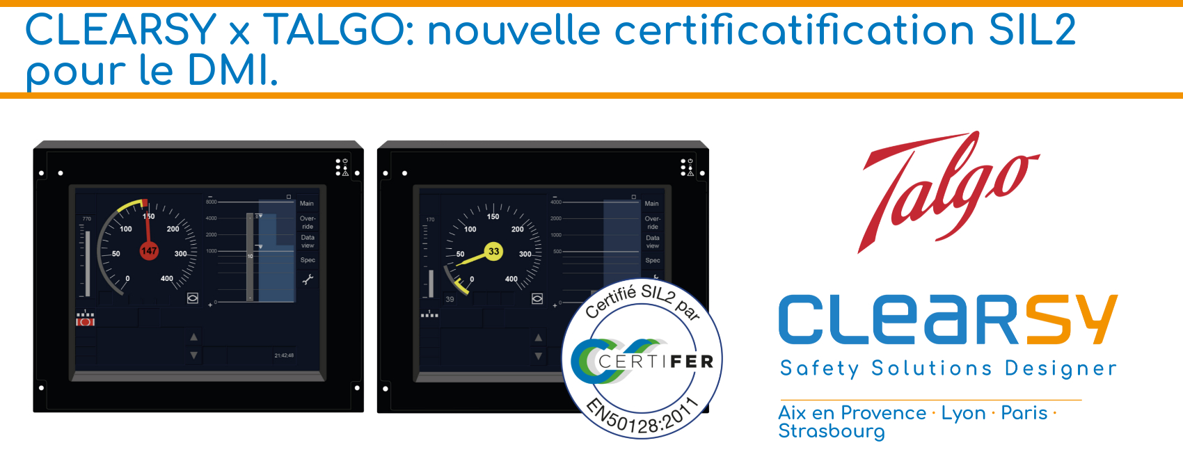 CLEARSY obtient la certification SIL2 pour son nouveau DMI